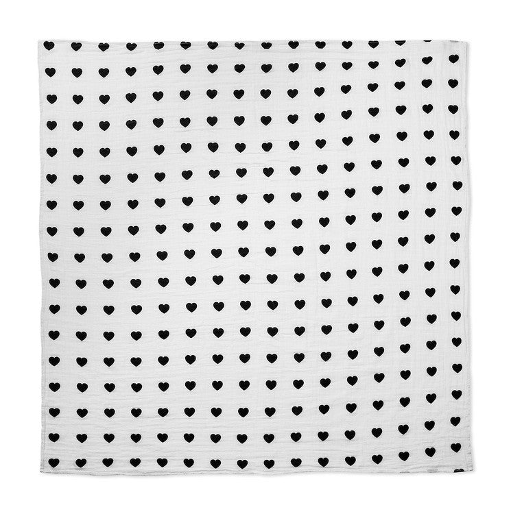 Heart organic cotton muslin swaddle by Modern Burlap