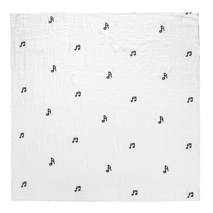 Music Notes Organic Swaddle | GOTS Certified Organic Cotton Muslin