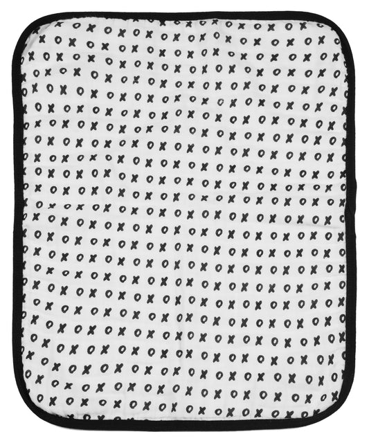 Swiss Cross and XO reversible organic muslin burp cloth by Modern Burlap
