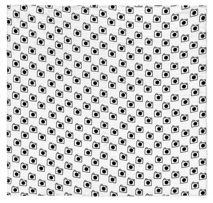 Full printed design of Camera Organic Swaddle.