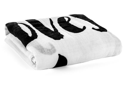 Jesus Loves Me Organic Swaddle + Wall Art | GOTS Certified Organic Cotton Muslin