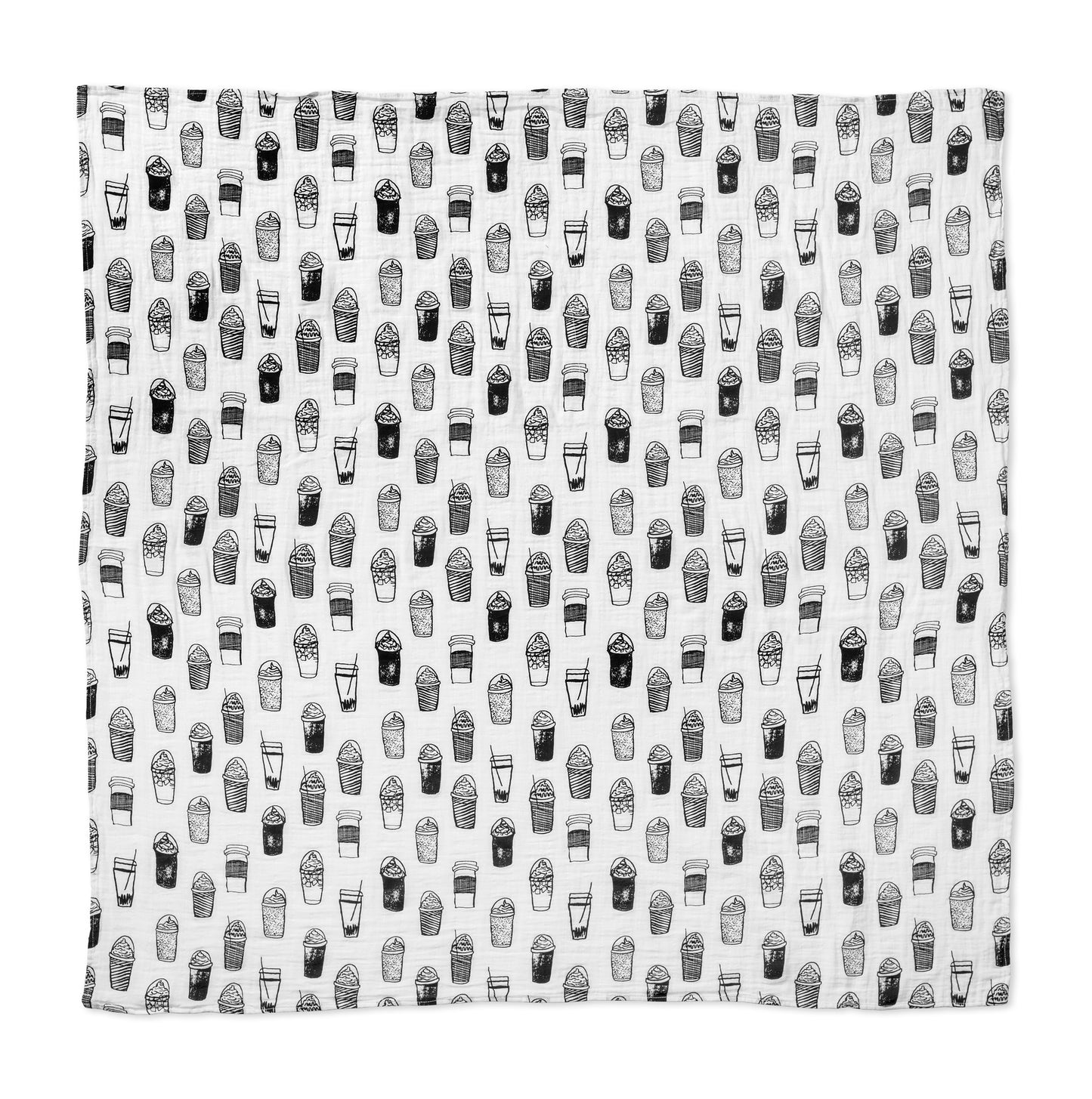 Coffee Love organic cotton muslin swaddle by Modern Burlap