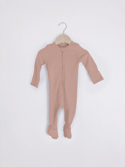 Organic 2 Way Zip Footie | GOTS Certified Organic Cotton | Solid Colors