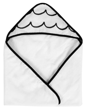 
                  
                    Load image into Gallery viewer, Organic Cotton Muslin + Terry Hooded Towel -  Waves
                  
                