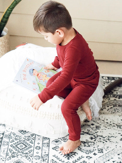 Organic Baby + Kids Pajama Set | Maroon