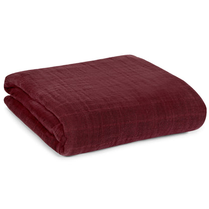 Maroon Organic Swaddle | GOTS Certified Organic Cotton Muslin