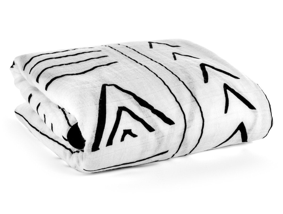 Mud Cloth + Moroccan Reversible Organic Muslin Quilt | GOTS Certified Organic Cotton Muslin