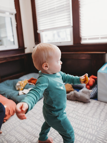 Organic Baby + Kids Pajama Set | Pine Green