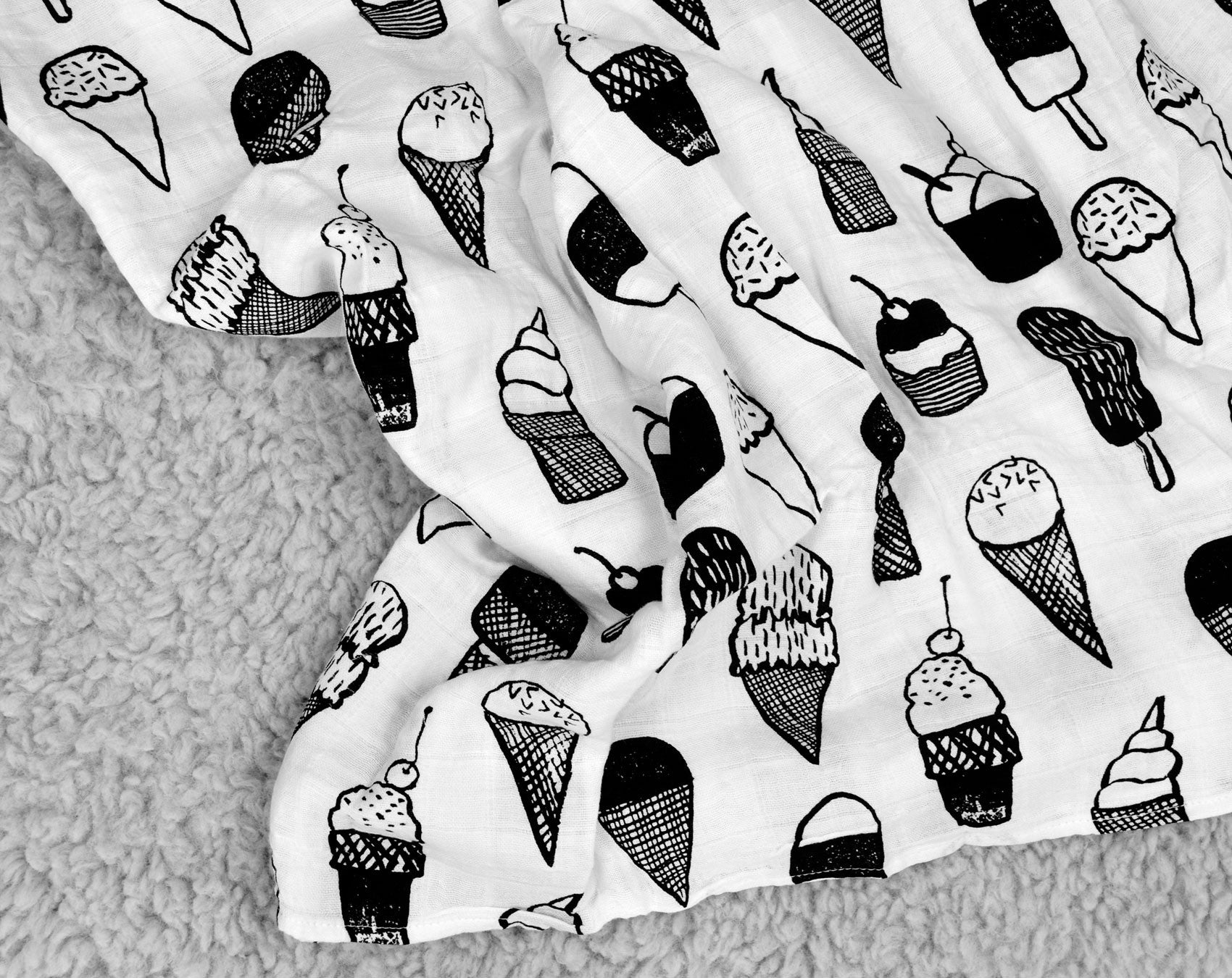 Ice Cream Love Organic Swaddle + Wall Art | GOTS Certified Organic Cotton Muslin