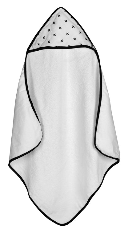 Swiss Cross muslin and terry hooded baby towel by Modern Burlap