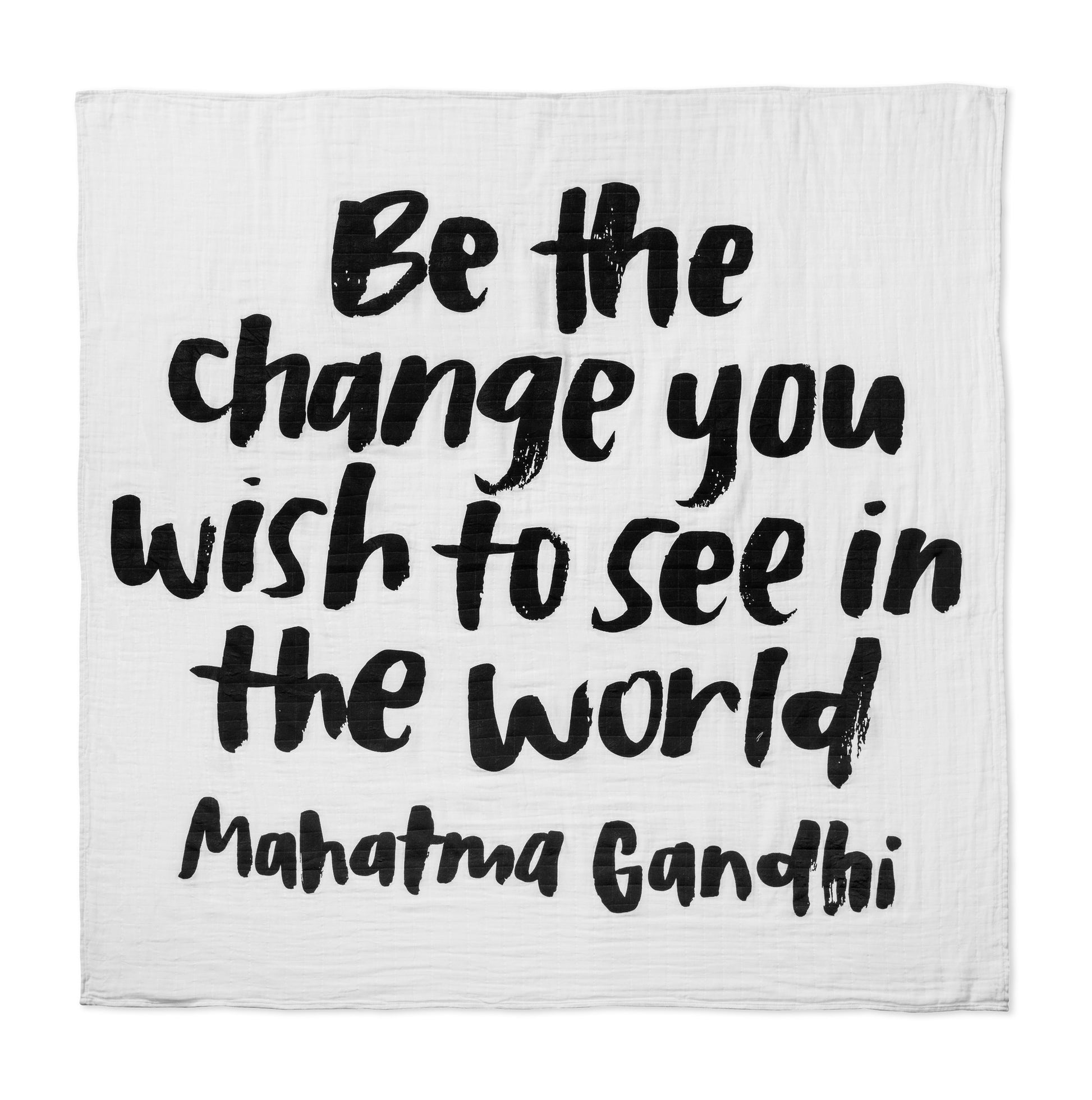 Be the Change organic cotton muslin swaddle and wall art by Modern Burlap