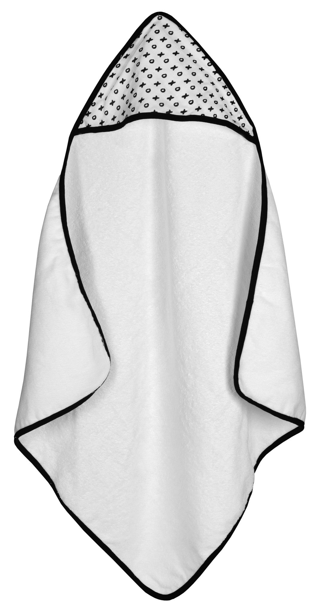 XO muslin and terry hooded baby towel by Modern Burlap