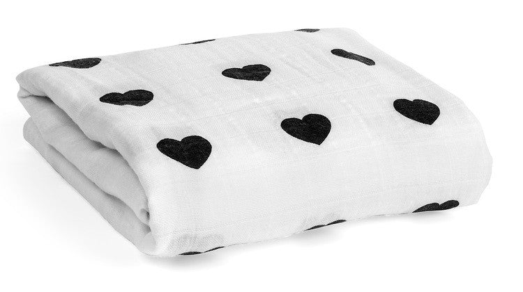 Heart organic cotton muslin swaddle by Modern Burlap