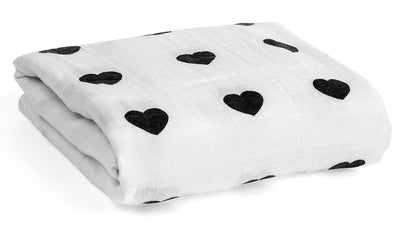 Heart organic cotton muslin swaddle by Modern Burlap