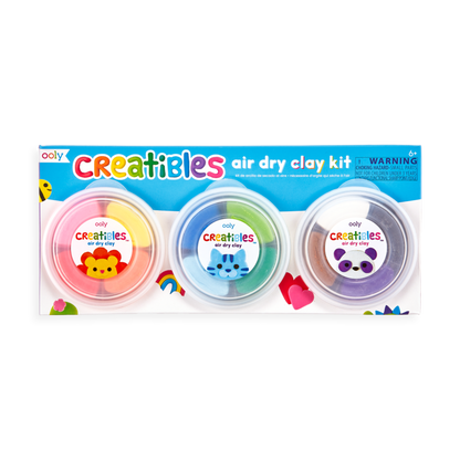 OOLY - Creatibles D.I.Y. Air-Dry Clay Kit (Set of 12 colors + 3 Tools)