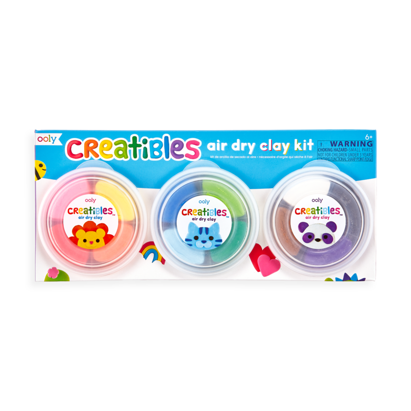 OOLY - Creatibles D.I.Y. Air-Dry Clay Kit (Set of 12 colors + 3 Tools)
