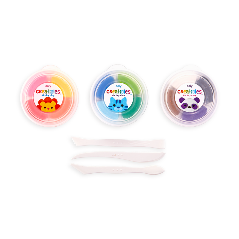 OOLY - Creatibles D.I.Y. Air-Dry Clay Kit (Set of 12 colors + 3 Tools)