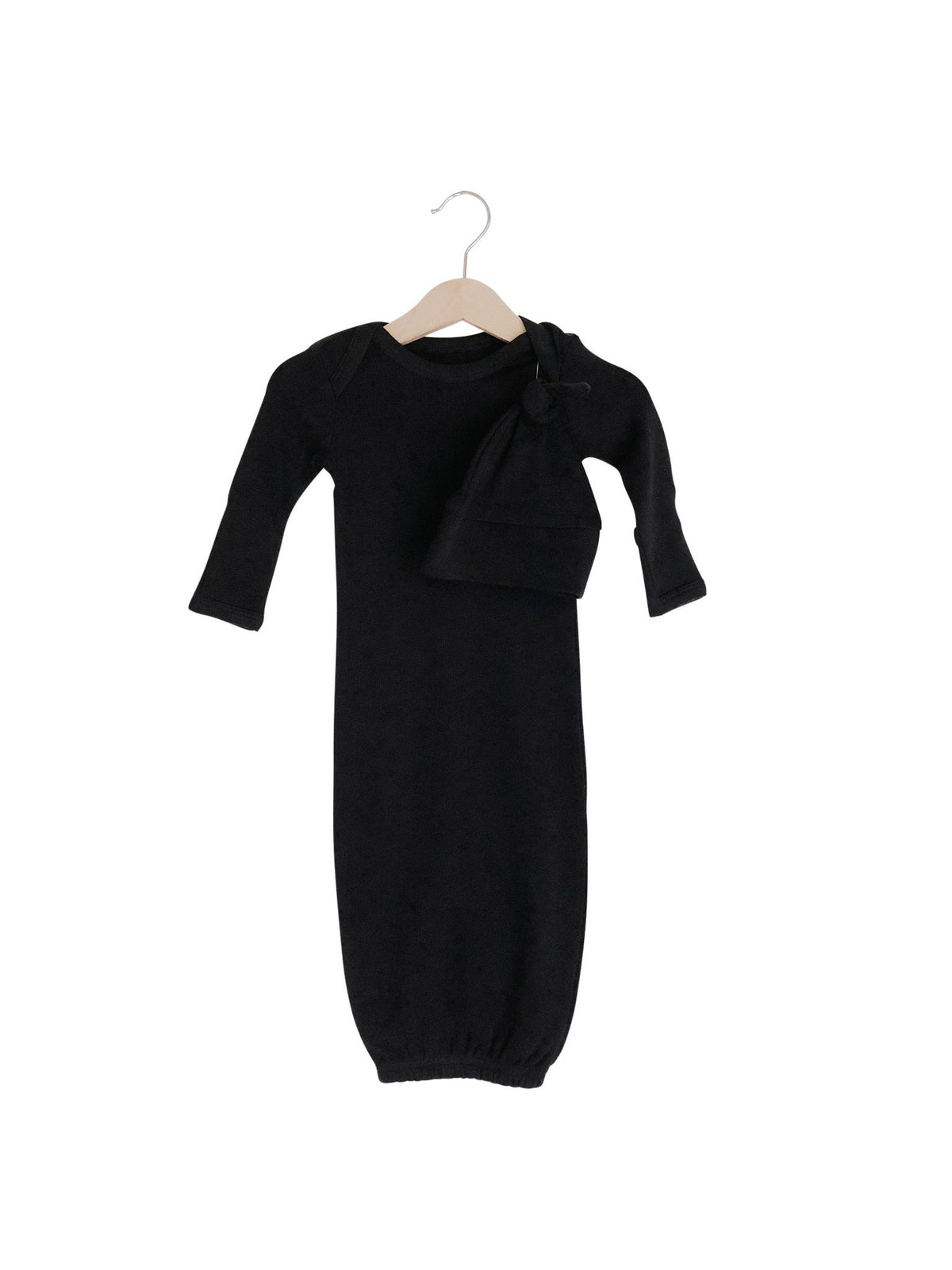Organic Knot Hat + Gown Set | GOTS Certified Organic Cotton | Solid Colors