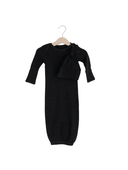 Organic Knot Hat + Gown Set | GOTS Certified Organic Cotton | Solid Colors