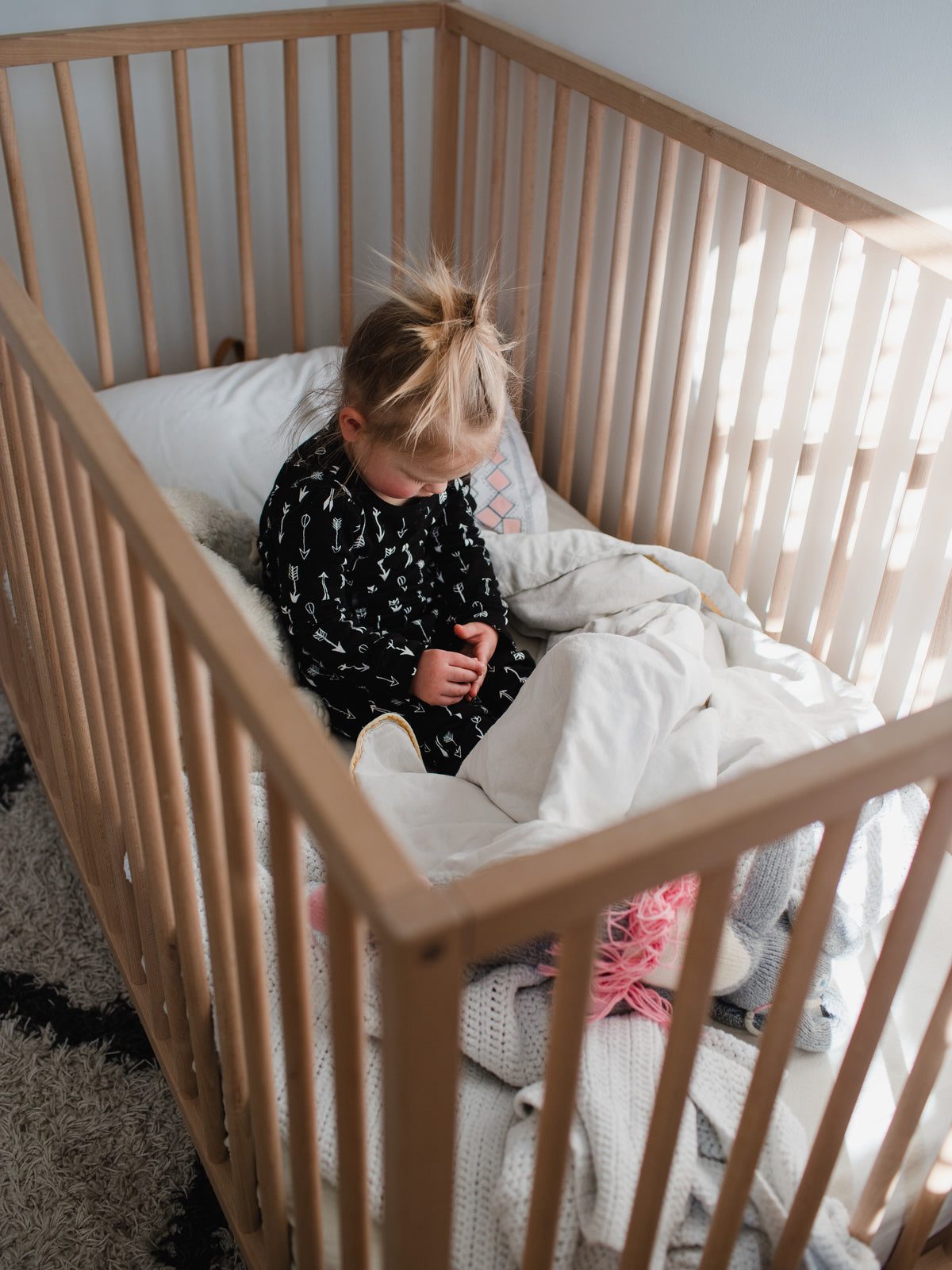 Organic Baby + Kids Pajama Set | White on Black Arrows©