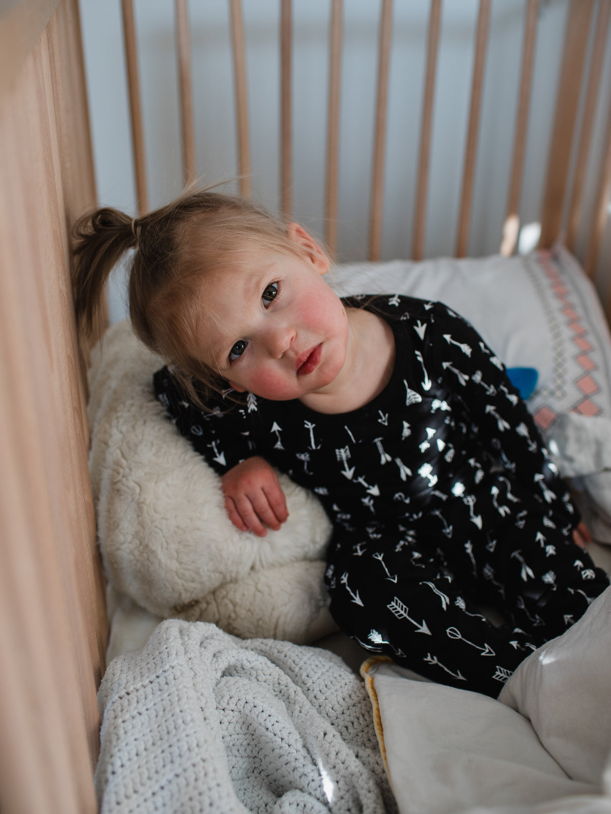 Organic Baby + Kids Pajama Set | White on Black Arrows©