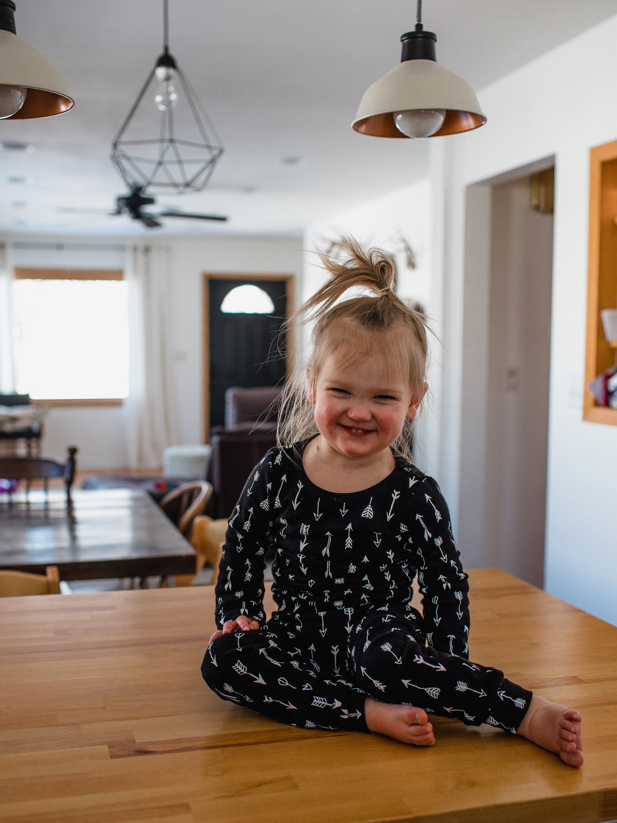 Organic Baby + Kids Pajama Set | White on Black Arrows©