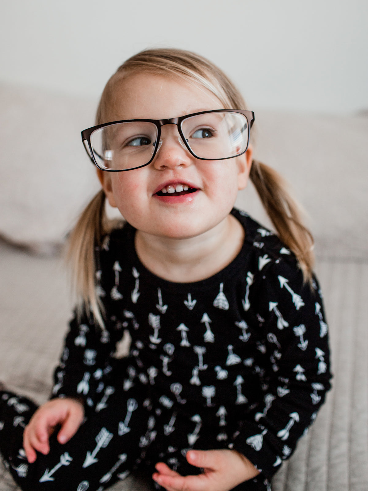 Organic Baby + Kids Pajama Set | White on Black Arrows©