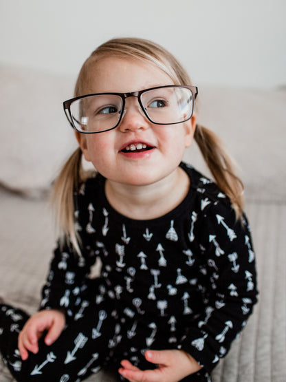 Organic Baby + Kids Pajama Set | White on Black Arrows©
