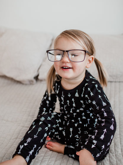 Organic Baby + Kids Pajama Set | White on Black Arrows©