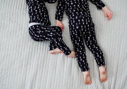 Organic Baby + Kids Pajama Set | White on Black Arrows©
