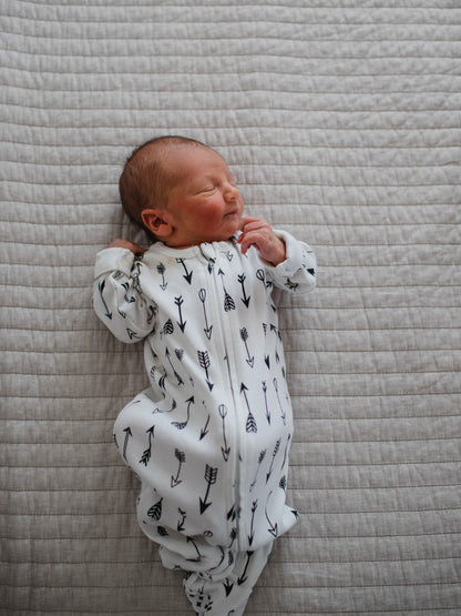 Organic Zip Footie | GOTS Certified Organic Cotton | Signature Prints