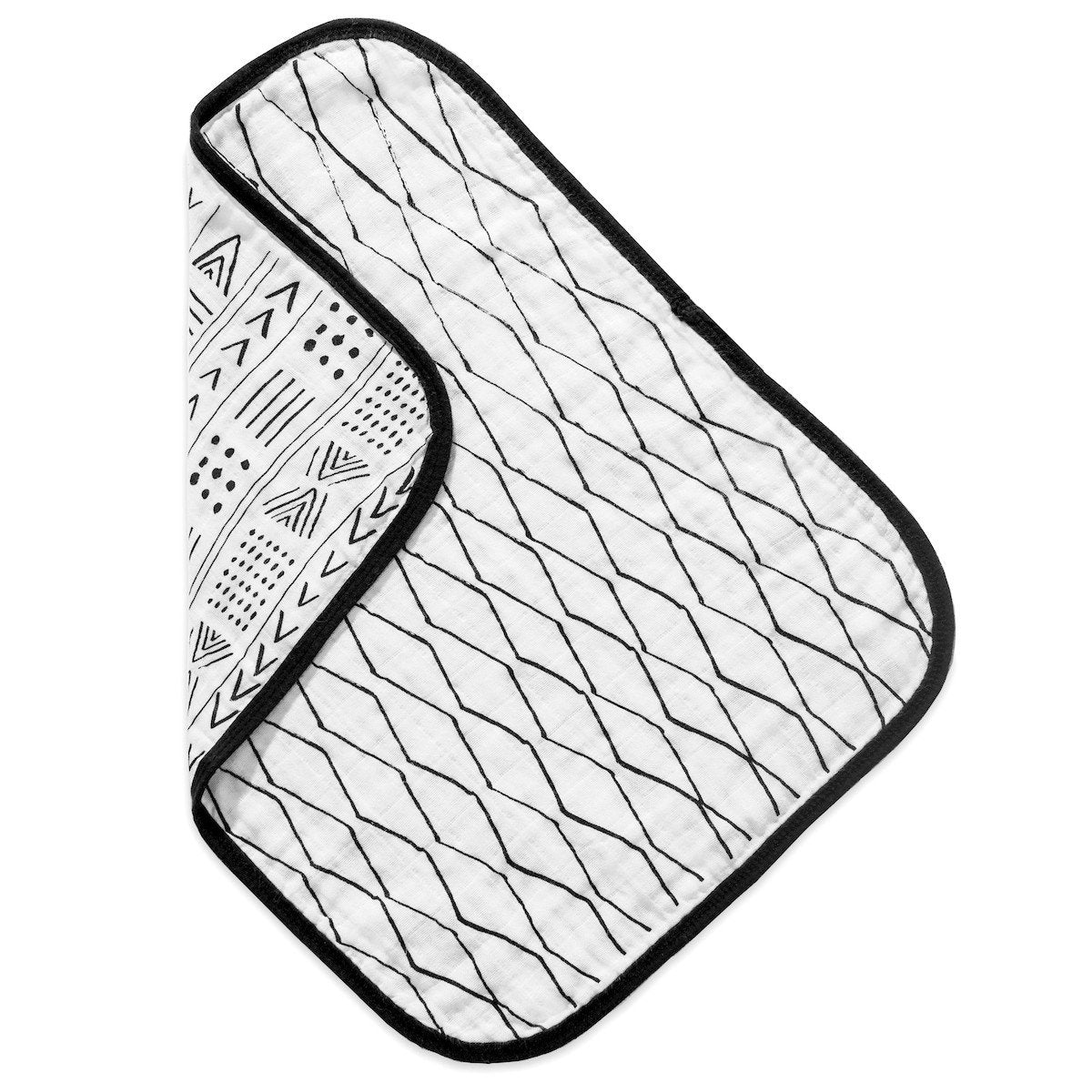Mud Cloth and Moroccan reversible organic muslin burp cloth by Modern Burlap