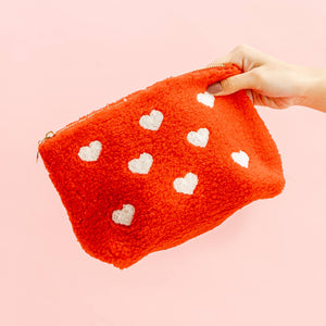 
                  
                    Load image into Gallery viewer, The Darling Effect - Red Teddy Pouch - Hearts
                  
                