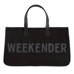 Blk Canvas Tote-Weekender