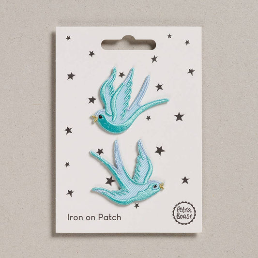 petra boase ltd - Iron on Patch - Blue Swallows