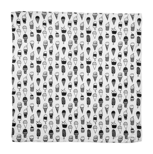 Ice Cream Love organic cotton muslin swaddle + wall art by Modern Burlap