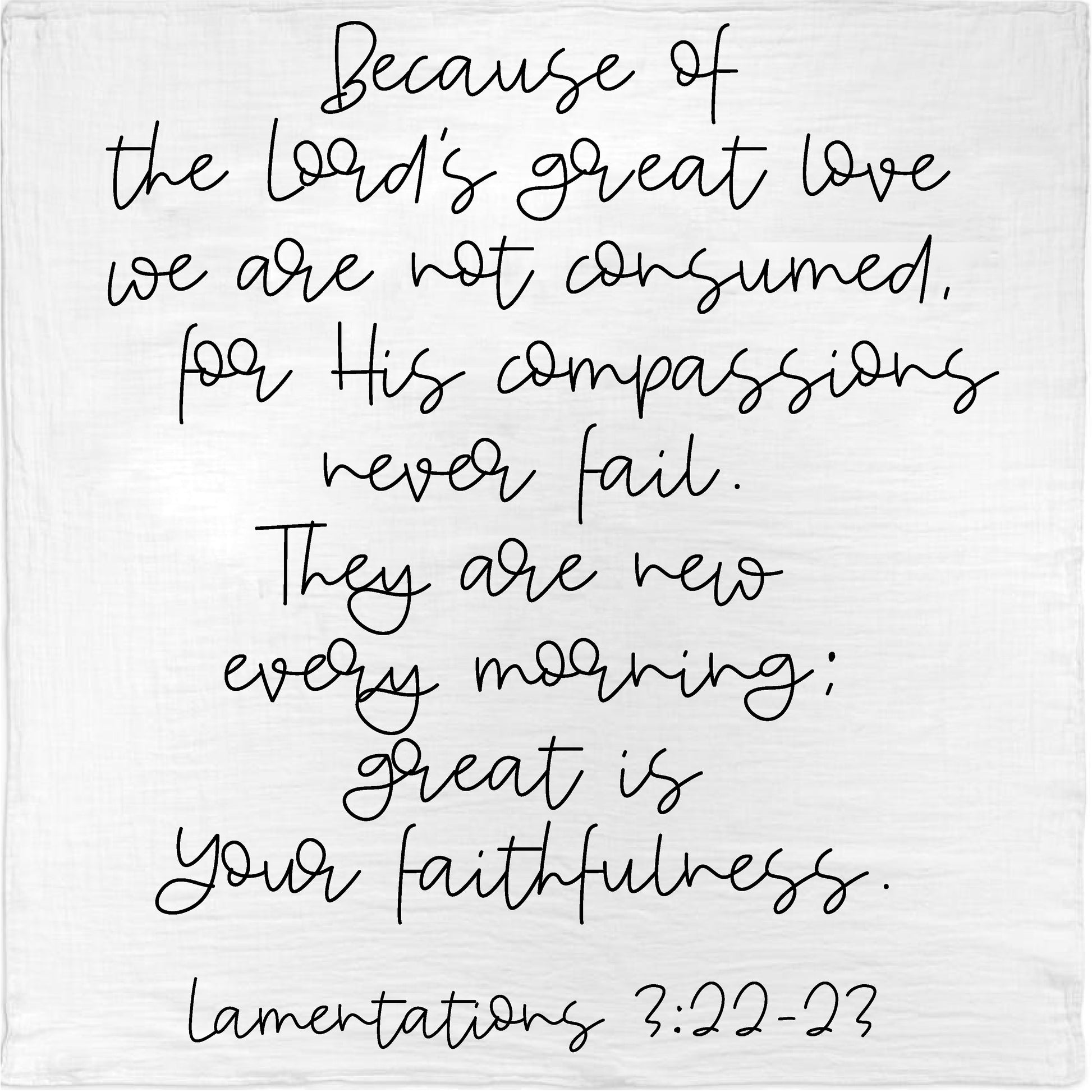 Lamentations 3:22-23 Scripture blanket and wall art by Modern Burlap