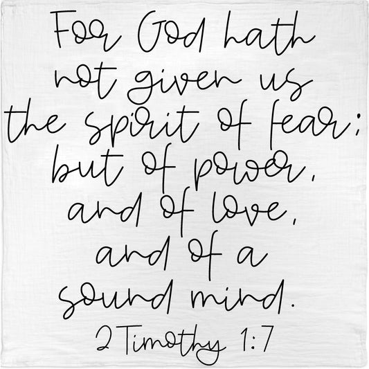 2 Timothy 1:7 recycled cotton Scripture blanket by Modern Burlap