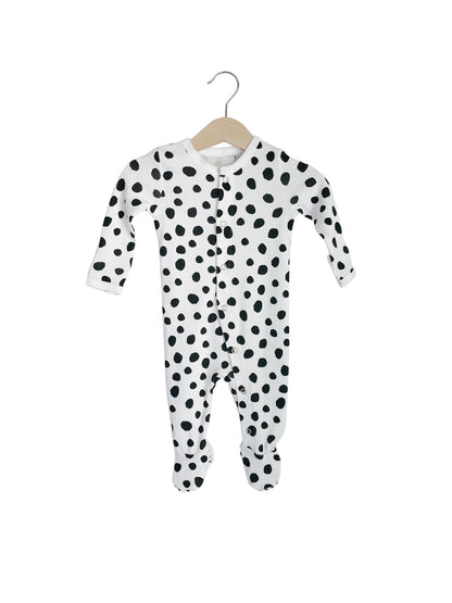 Organic Button Footie | GOTS Certified Organic Cotton | Signature Prints