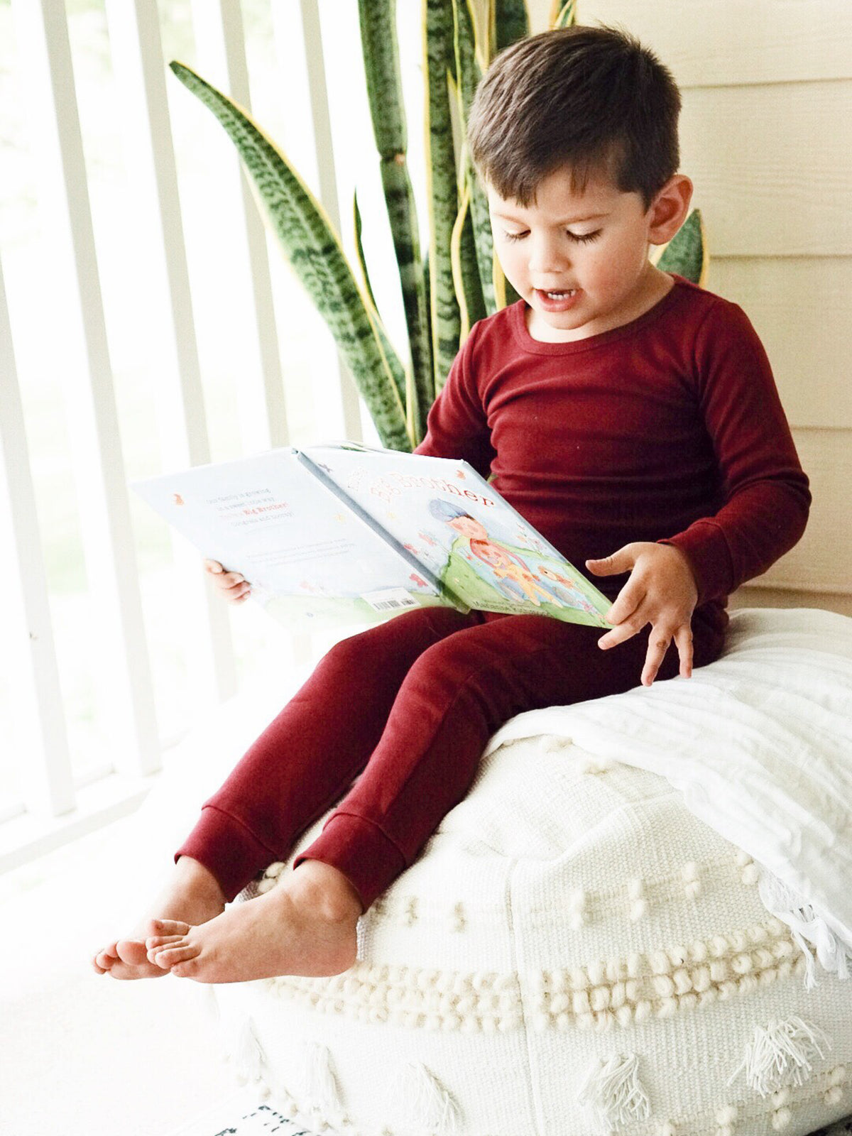 Organic Baby + Kids Pajama Set | Maroon