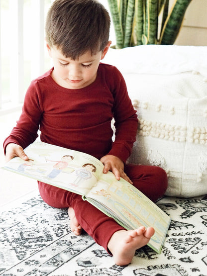 Organic Baby + Kids Pajama Set | Maroon