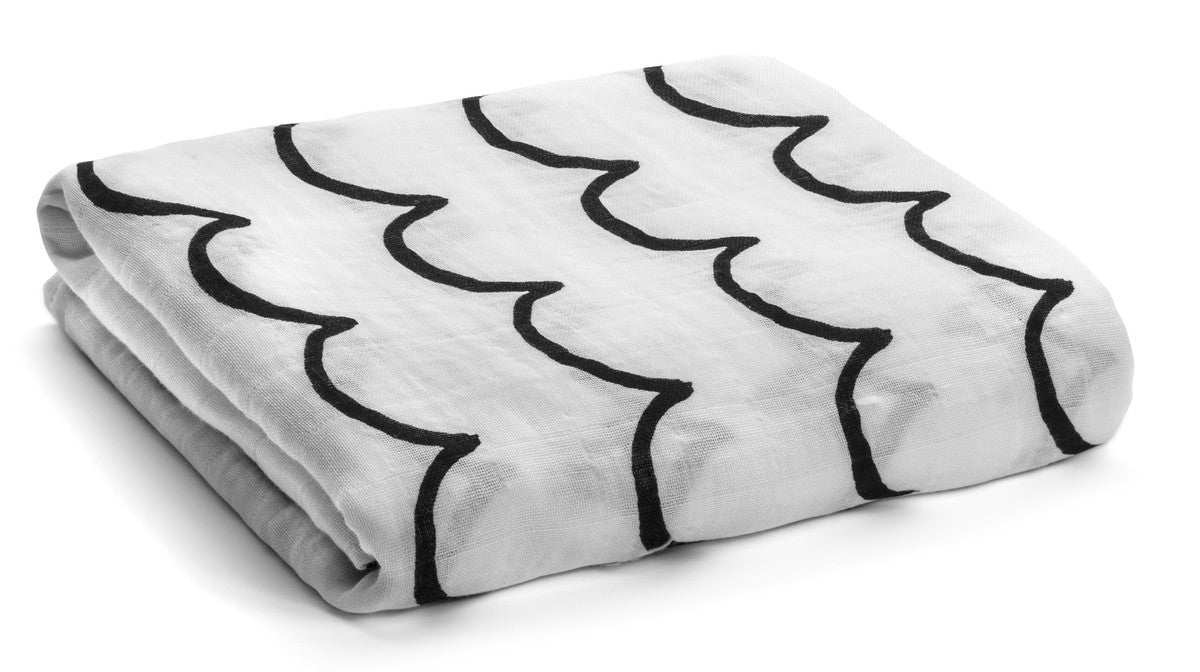 Waves Organic Swaddle | GOTS Certified Organic Cotton Muslin