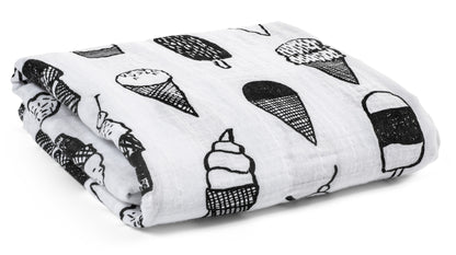 Ice Cream Love organic cotton muslin swaddle + wall art by Modern Burlap