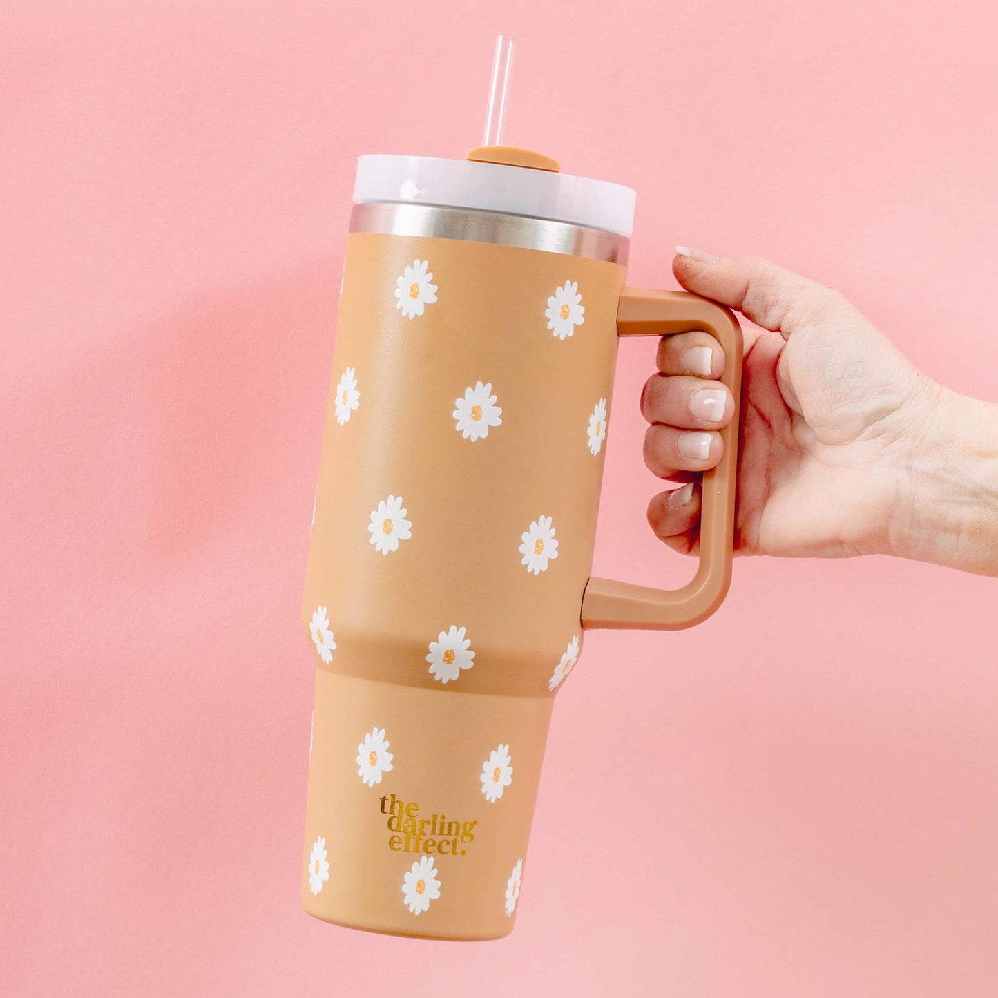 The Darling Effect - 40oz Take Me Everywhere Tumbler - Dancing Daisy Sandstone