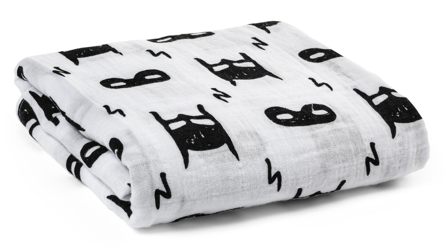 Hero Struck organic cotton muslin swaddle by Modern Burlap