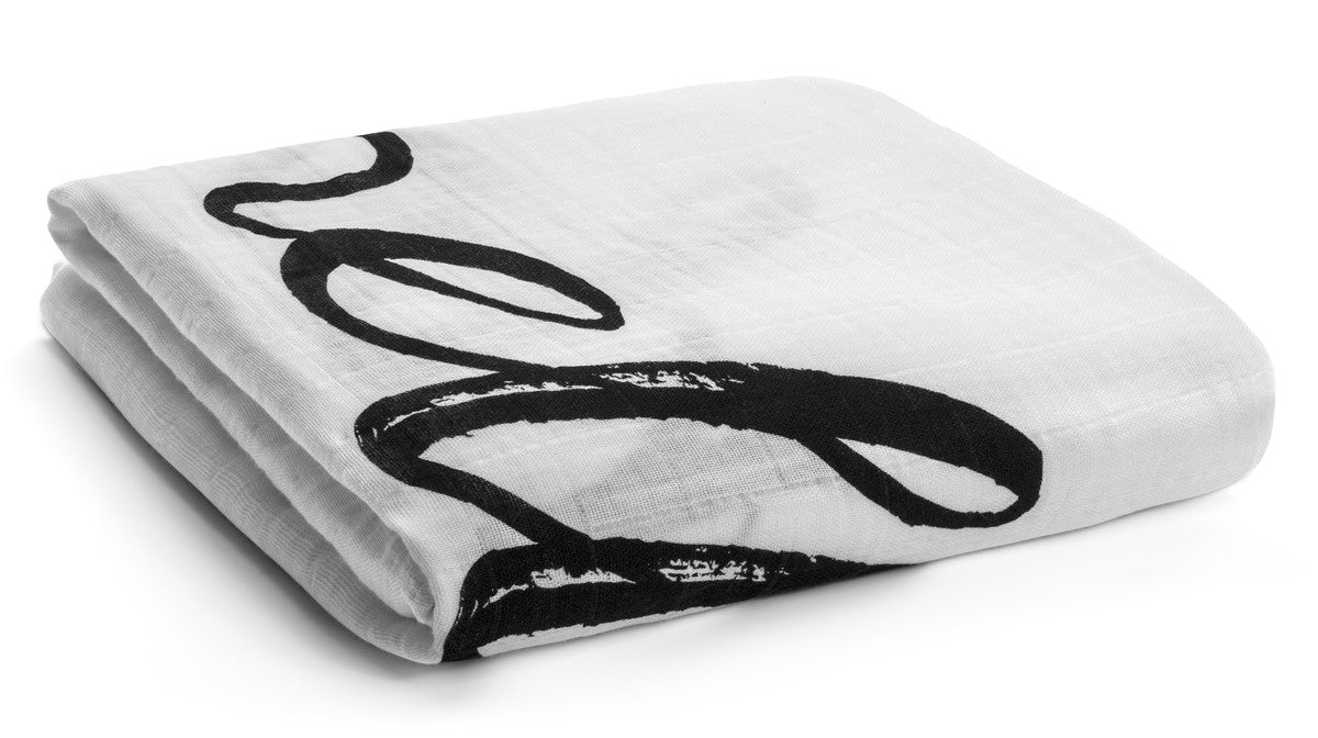 Hello World organic cotton muslin swaddle by Modern Burlap