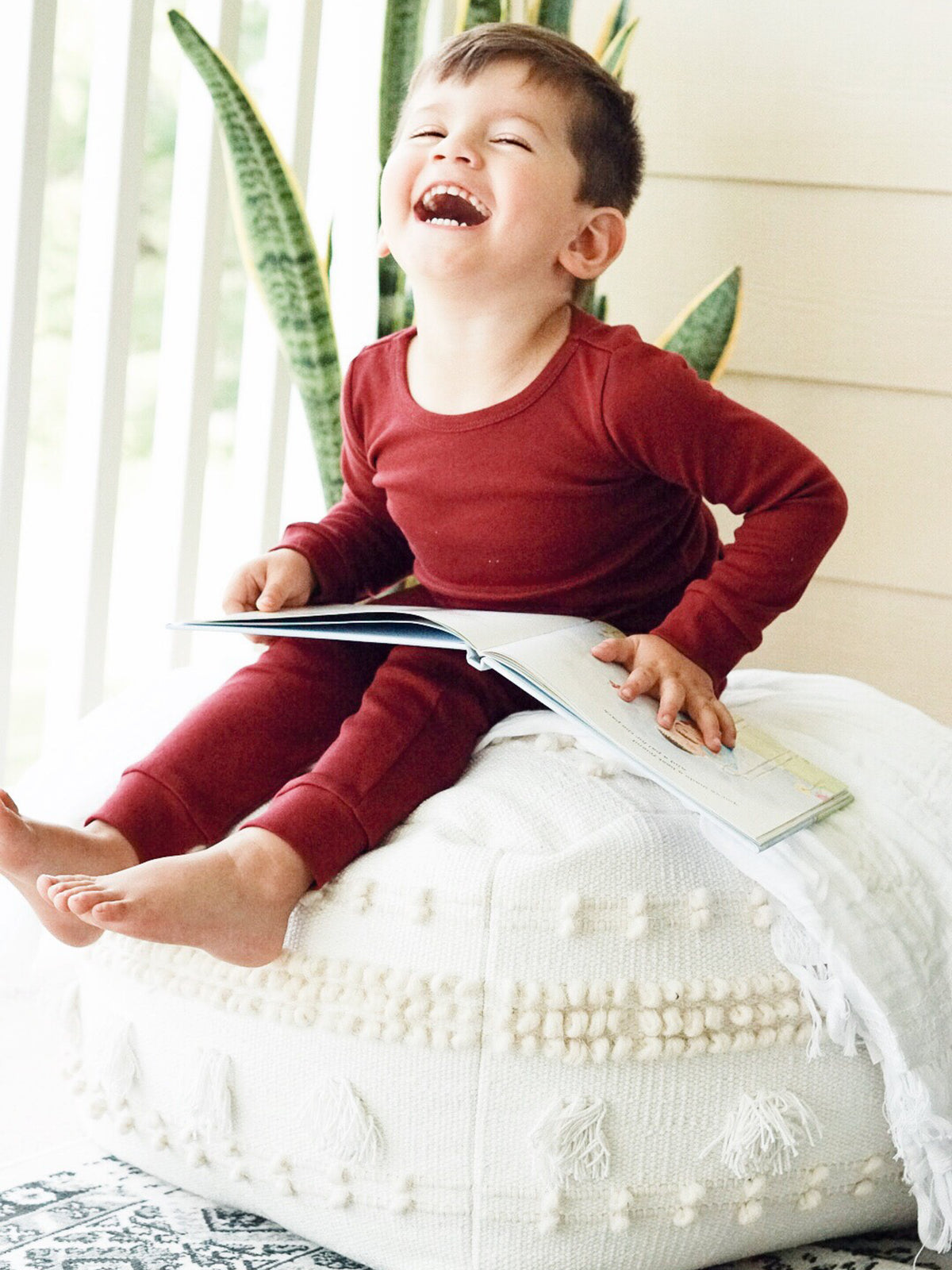 Organic Baby + Kids Pajama Set | Maroon