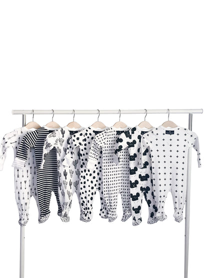 Organic Button Footie | GOTS Certified Organic Cotton | Signature Prints