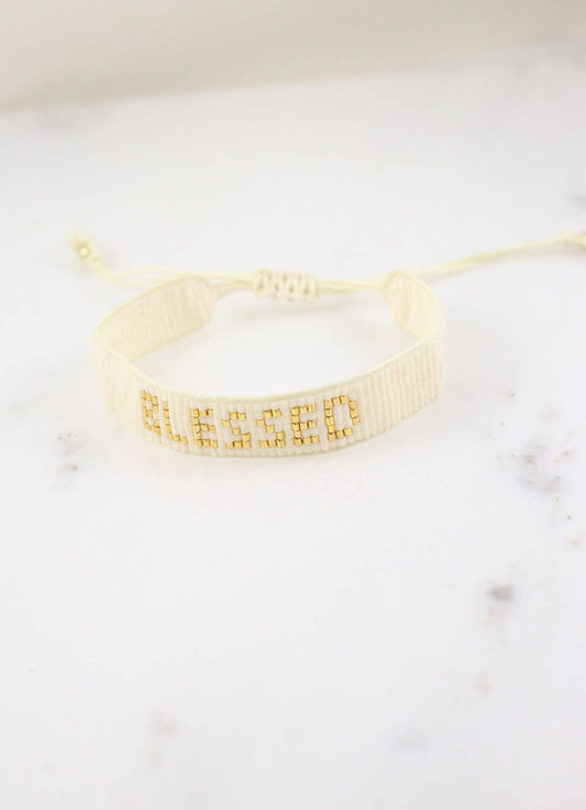 Caroline Hill - Blessed Beaded Bracelet IVORY