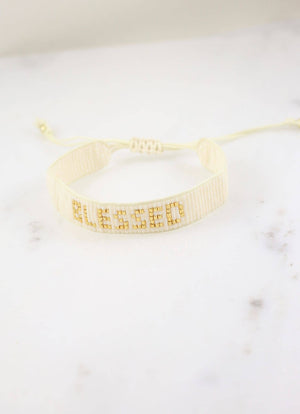 
                  
                    Load image into Gallery viewer, Caroline Hill - Blessed Beaded Bracelet IVORY
                  
                
